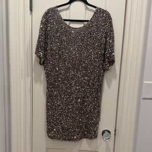 Vince Sparkling Sequin Mini Dress - Brown